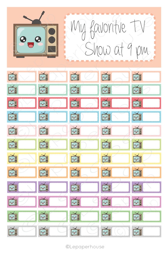 Items similar to TV Show Tracker Printable stickers,EC Planner Set ...