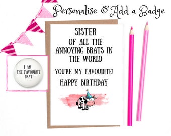 funny sister card etsy