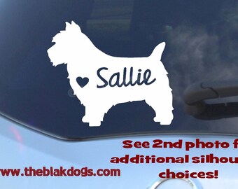 Norwich Terrier Silhouette - Vinyl Sticker Car Decal Personalized