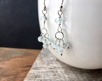 Aquamarine Earrings, Aquamarine Sterling Silver Earrings, March Birthstone