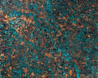 Copper Patina Sheet, Majestic Topaz, 36 gauge copper veneer, colored copper, patina sheet, copper inlay, blue copper, copper sheet