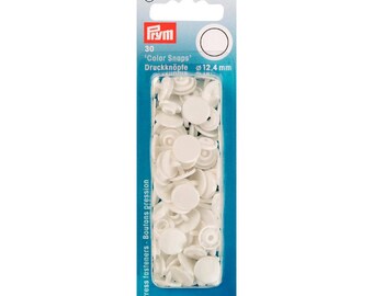 30 buttons pressure color 12.4 mm white snaps