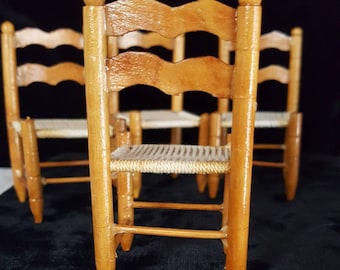 Dollhouse Miniature Chairs ~ Set of 4