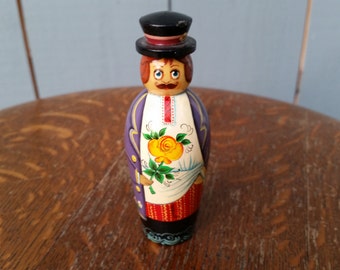 Russian signed Single Wooden Male Doll