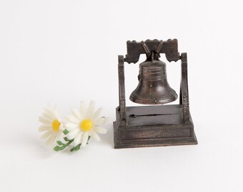 Vintage Liberty Bell Pencil Sharpener, Die Cast Miniature Made in Hong Kong