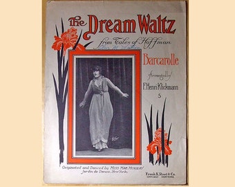 The Dream Waltz - from Tales of Hoffman - Original Large Format 1914 Antique/ Vintage Sheet Music