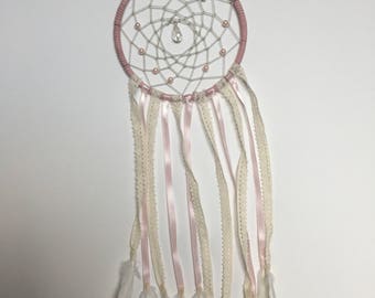 Pink Crystal Gold Tipped Dreamcatcher