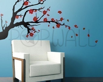 Vinyl Wall Sticker Wall Decals Tree Decal - Cherry Blossom Branch - Popwall design - 005
