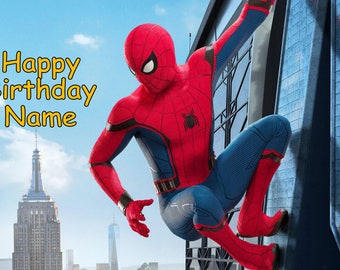 Spiderman Homecoming Edible Image Cake Topper Personalized Birthday 1/4 Sheet