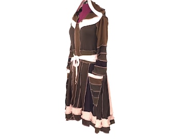 Norwegian Wood" - Upcycled Sweater Coat - Recycled Clothing - Recycled Sweater Coat - Upcycled Sweater - Festival Sweater Coat