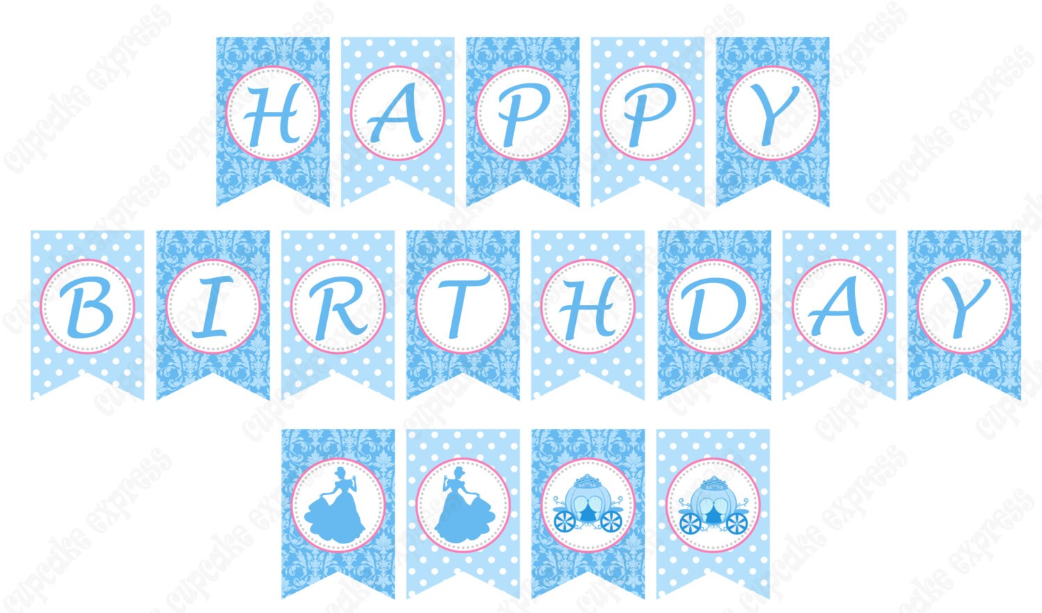 diy cinderella inspired printable birthday banner party