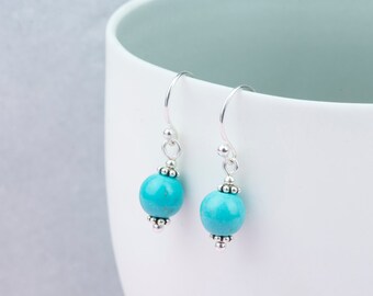 Sterling Silver Turquoise Drop Earrings