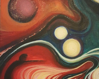 12" x 16" Original Acrylic Painting: "Ebamugav"