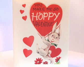 Vintage Valentine Reproduction Hoppy Rabbit