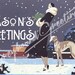 Vintage Altered Art Greyhound and Lady Season's Greetings Cards - Set of 4, with envelopes