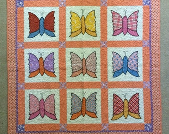 Vintage Butterfly Applique Quilt