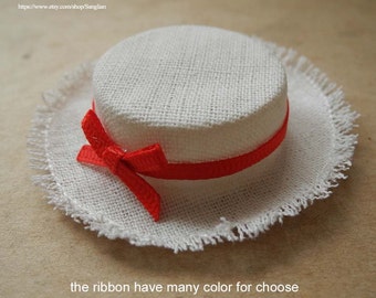 linen hat for barbie and many 12" dolls