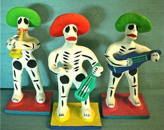 Vintage Dia de los Muertos (Day of the Dead) Skeleton Mariachis 1985-90