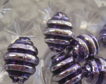 6 Glass Garland Beads Christmas Garland Purple Beads Czech Republic Style 017 LAV