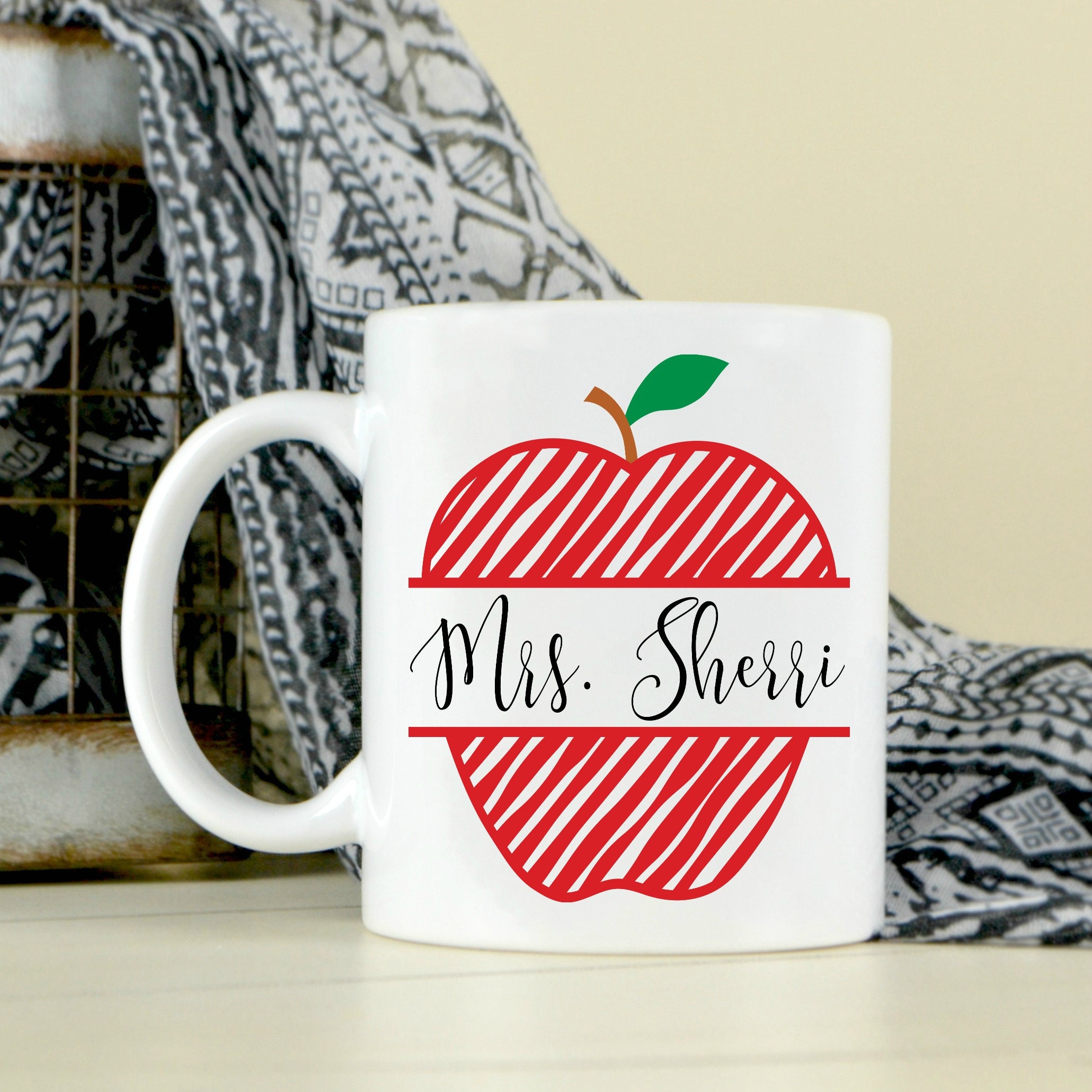 Custom Teacher Mug Apple Coffee Mug Teacher Appreciation