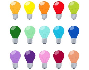 Light Bulb Set, Electric, Colorful, Idea, Bright, Energy, Illustration