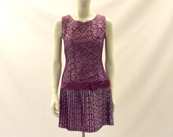 Vintage Dress 1960s Dress Purple Dress Lace Dress Party Dress Short Dress Fancy dress