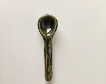 Ceramic Spoon - Forest Green