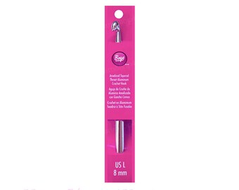 Boye Size L Crochet Hook (8.00mm). 6" Aluminum Crochet Hook, Boye Size L11 / 8mm Crochet Hook. Large Hook. (US L-11, L/11) 332621800LM