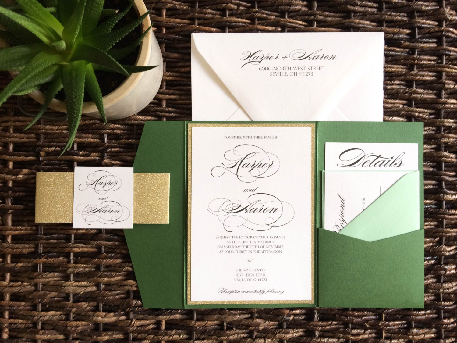 Green Wedding Invitations 6