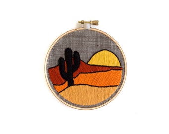 Desert Sunset Embroidery Hoop