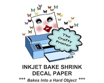 INKJET BAKE SHRINK Printer Paper Create Hard Object Crafts with Computer, Printer & Oven. Your imagination is your only limit! (20 Sheets+)