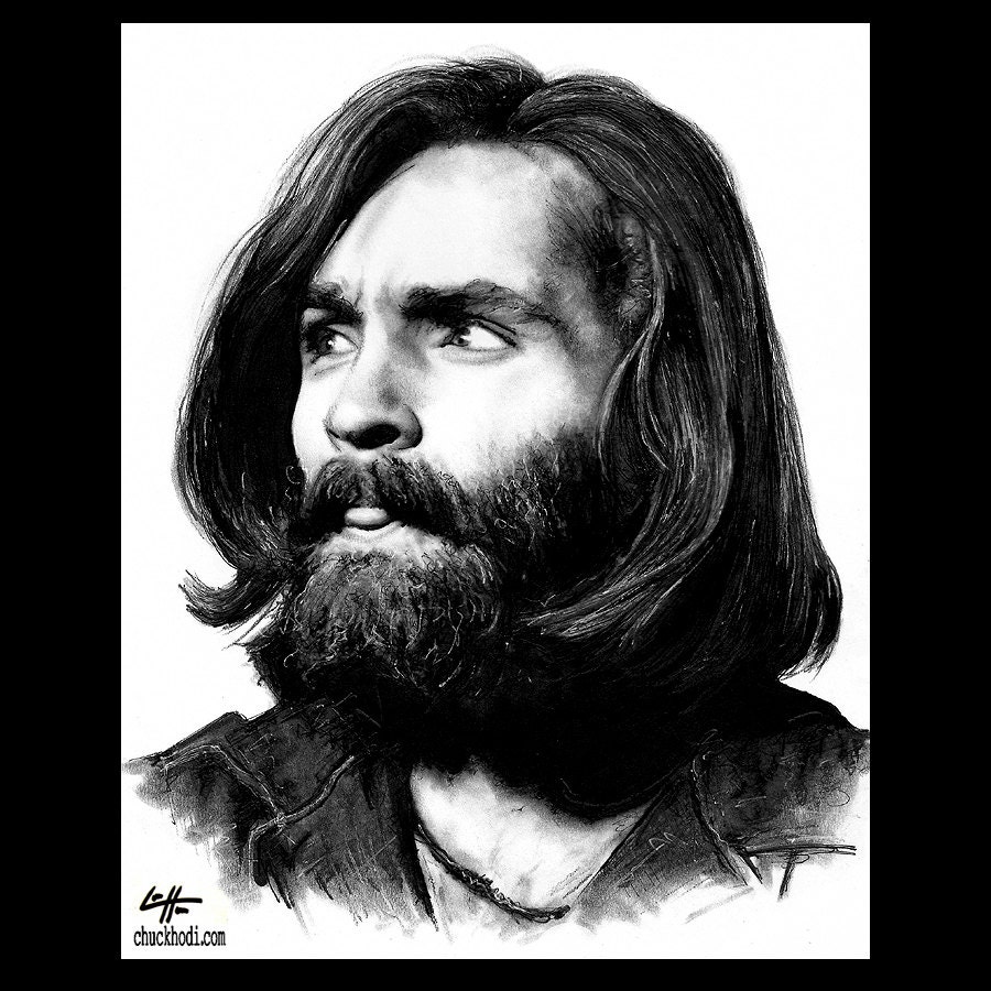 Print 8x10 Charles Manson Serial Killer Dark Art