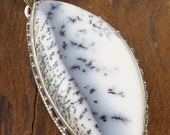 DENDRITIC Opal PENDANT natural stone, dendritic Opal pendant, dendrite Opal jewelry, KB7.2