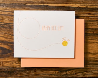 Bee-Day - Funny Letterpress Birthday Card