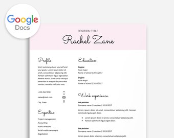 google doc resume template