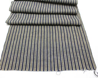 Japanese Kasuri Ikat. Tusmugi Cotton. Traditional Kimono Bolt of Striped Fabric. (Ref: 1876)
