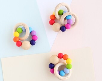 Montessori | Baby Toys | Rainbow Baby | Rainbow Nursery | New Baby Gift | Baby Teething Toys | Montessori Toys | Silicone Teething Toy