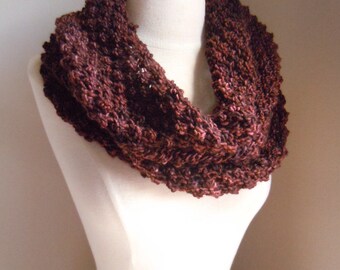 Merino wool long cowl - Chocolate