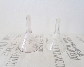Vintage 4oz. Clear Glass Science Lab Pharmacy Funnel Set of 2