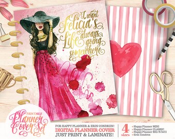 Printable Planner/Binder Cover SET - "Felicia" | Happy Planner | Erin Condren | U.S. Letter Binder | Instant Download