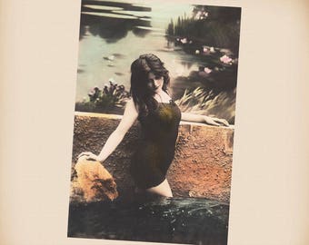 Bathing Beauty New 4x6 Vintage Postcard Image Photo Print BB28