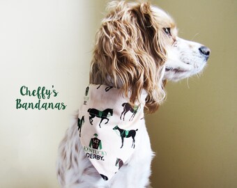 Kentucky Derby Horses Dog Collar Bandana