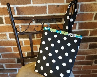 Black and White Polk Dot Car Trash Tote