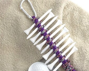 Pink Tee Holder, Golf Tee Holder, Golf Accessory, Golf Tee, Gift for Golfer, Golfing Gift, Golf Tee Organizer, Tee Caddy, Golf Keychain