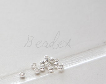 100pcs / Silver Plated / Round Crimp / Brass Base / 2.5mm (C325//I221)