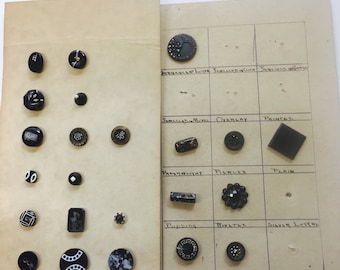 23 Vintage black decorated buttons