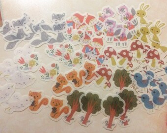 Storybook Forest Flake Stickers - Washi Type