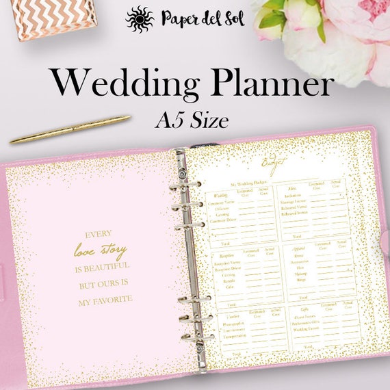 filofax wedding planner printable a5 wedding planner binder