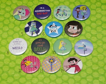 Star vs the Forces of Evil pin buttons - 37 mm/1,46"