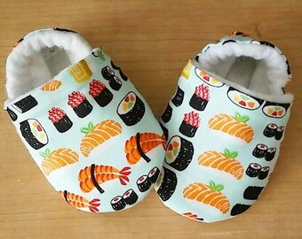 Sushi Theme Baby Booties. Size newborn to US 7